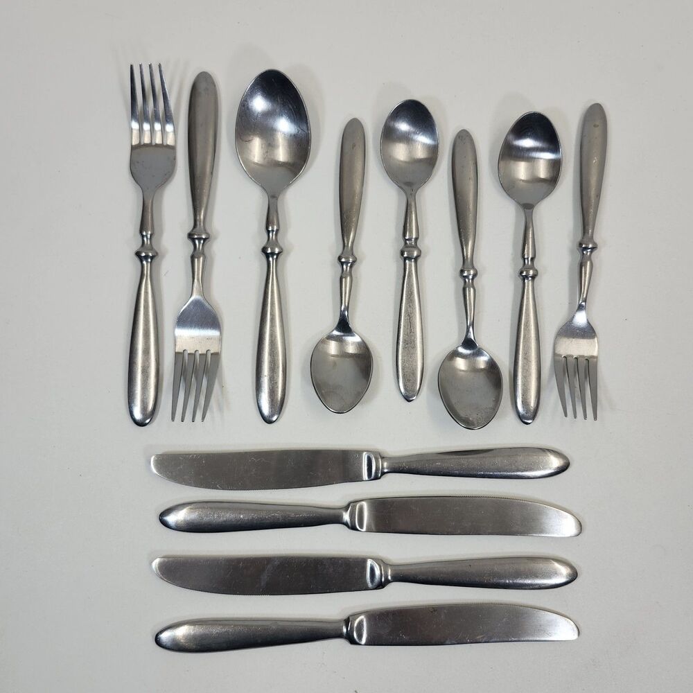Hampton Silversmiths Bistro Mirror 12 Piece Set Forks Spoons Knives Stainless